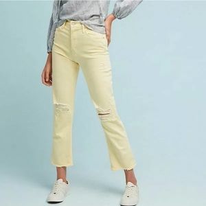 Mother Superior Tomcat Chew Distressed Yellow Buttonfly Jeans size 25